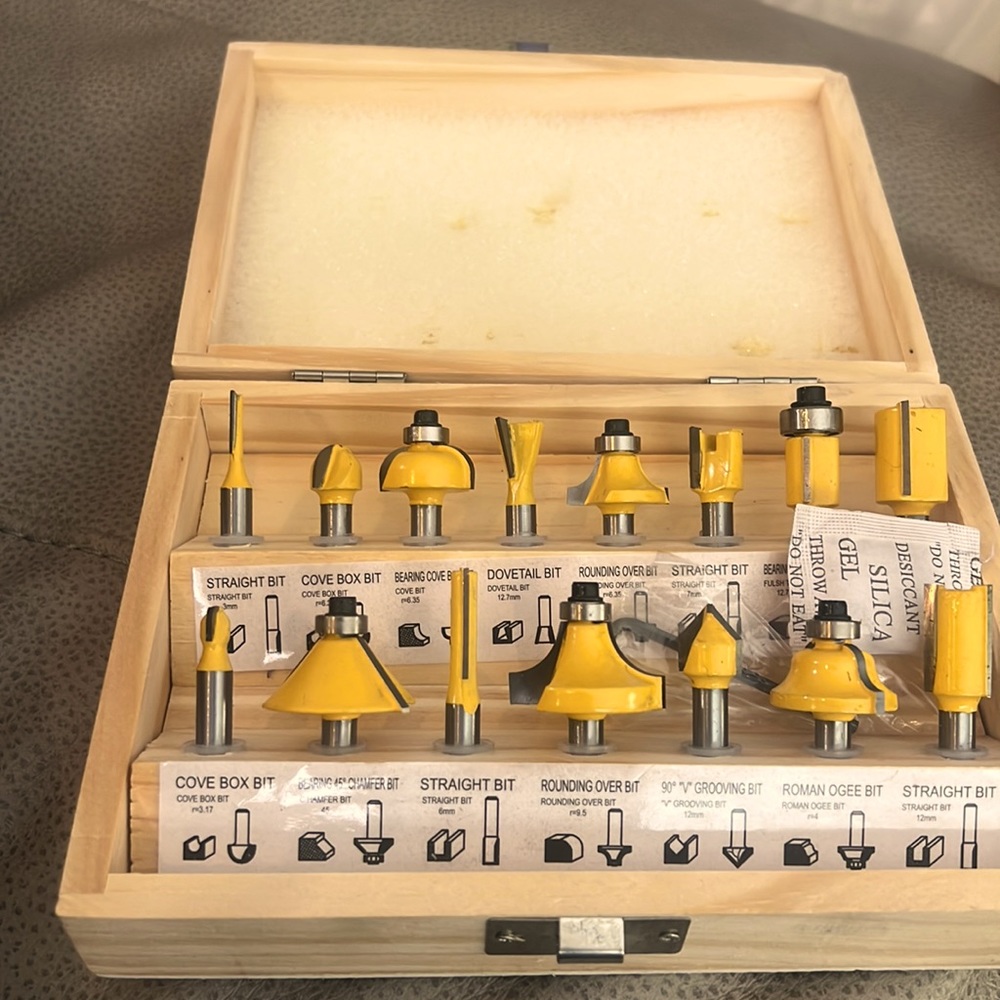 15pcs Router Bit Set Woodworking Shank Engraving Cutting Tools New